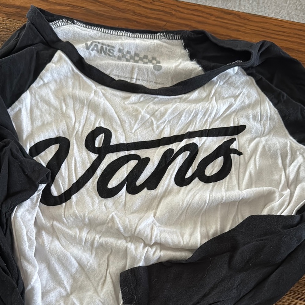 Vans Black and White Long Sleeve Tee